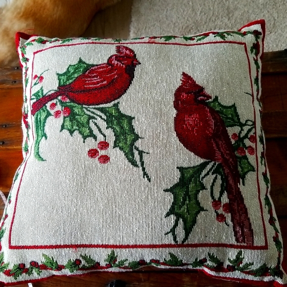 Vintage Cardinals Decorative Accent Pillow - Picture 1 of 4